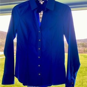 EXPRESS 🛍️ Size XS Vibrant Blue Button-Up Shirt long sleeve career business